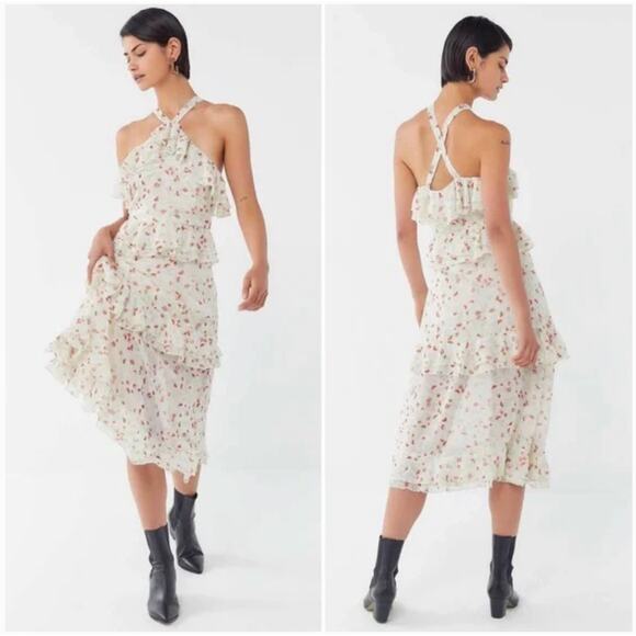 Urban Outfitters Dresses & Skirts - NWT Urban Outfitters Sacramento Tiered Ruffle Halter Midi Dress Floral Boho